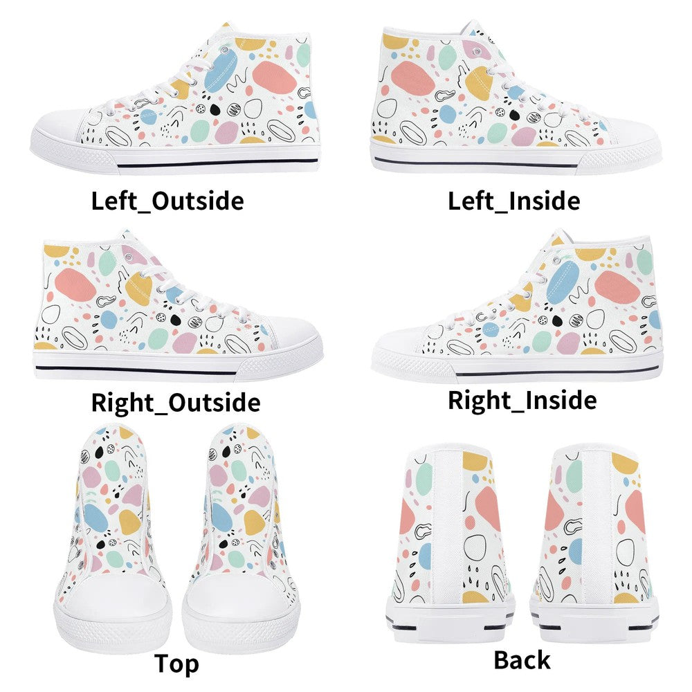 Abstract Pastels Ladies High Top Canvas Shoes