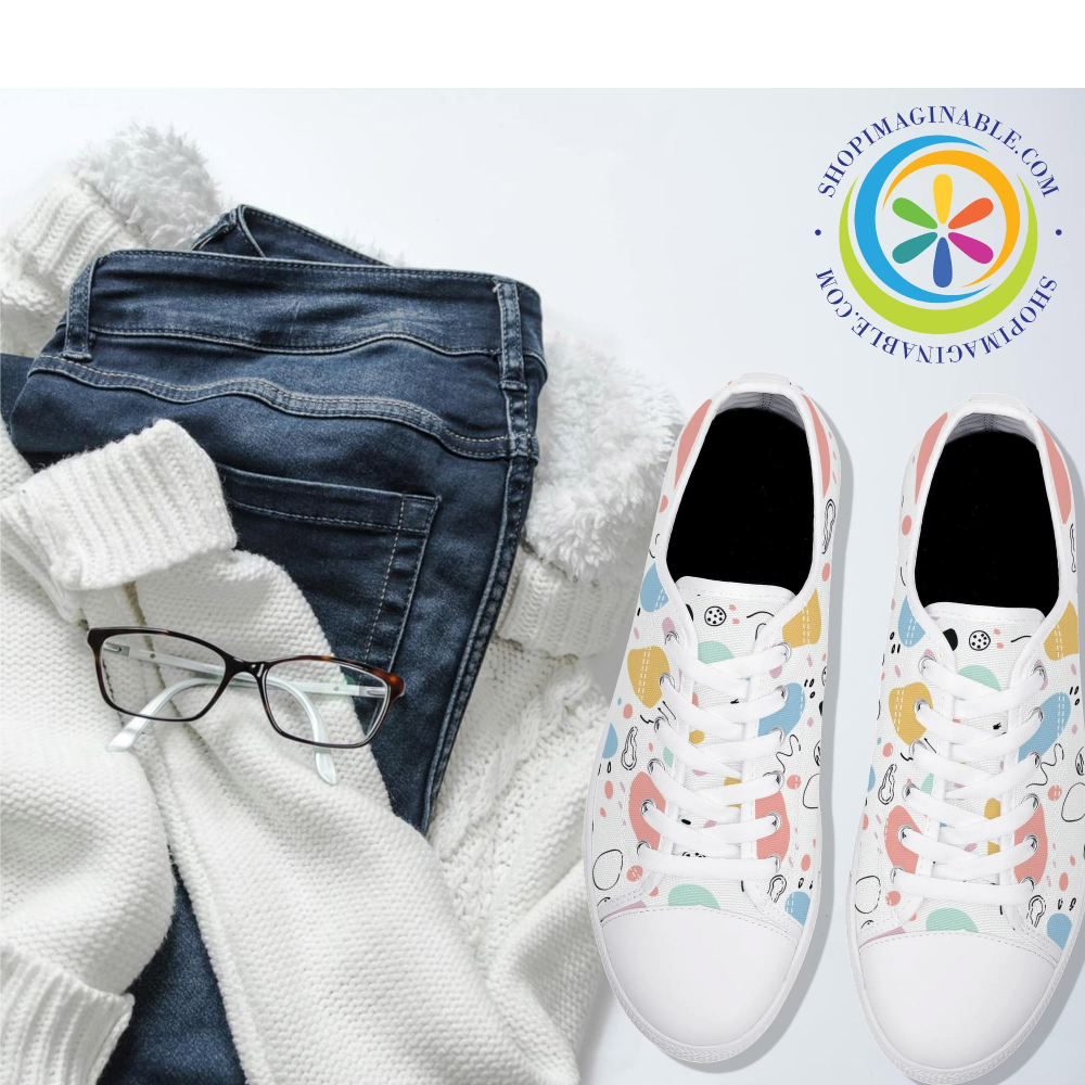 Abstract Pastels Ladies Canvas Shoes