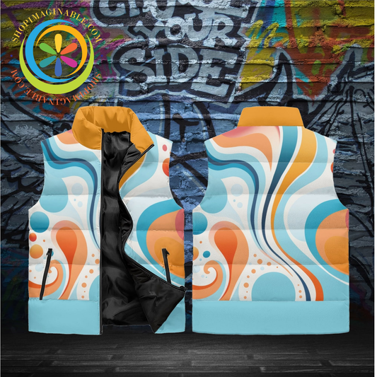 Abstract Art Unisex Zip Up Puffer Vest