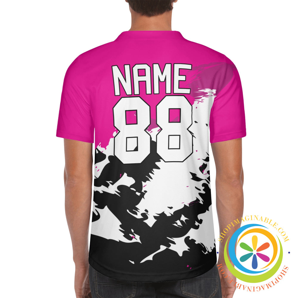 Abstract Pink Black Unisex Baseball Jersey