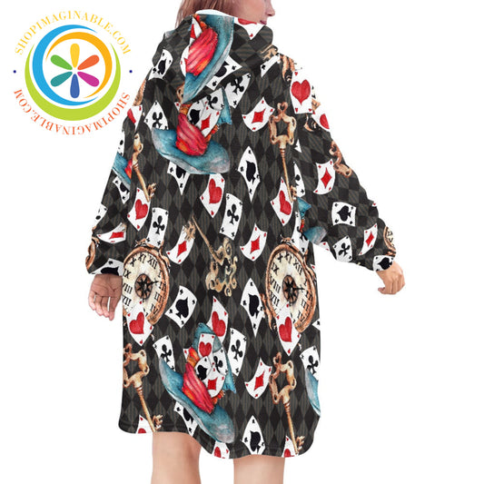 Alice Inspired Wonderland - Blanket Hoodie white / ONESIZE