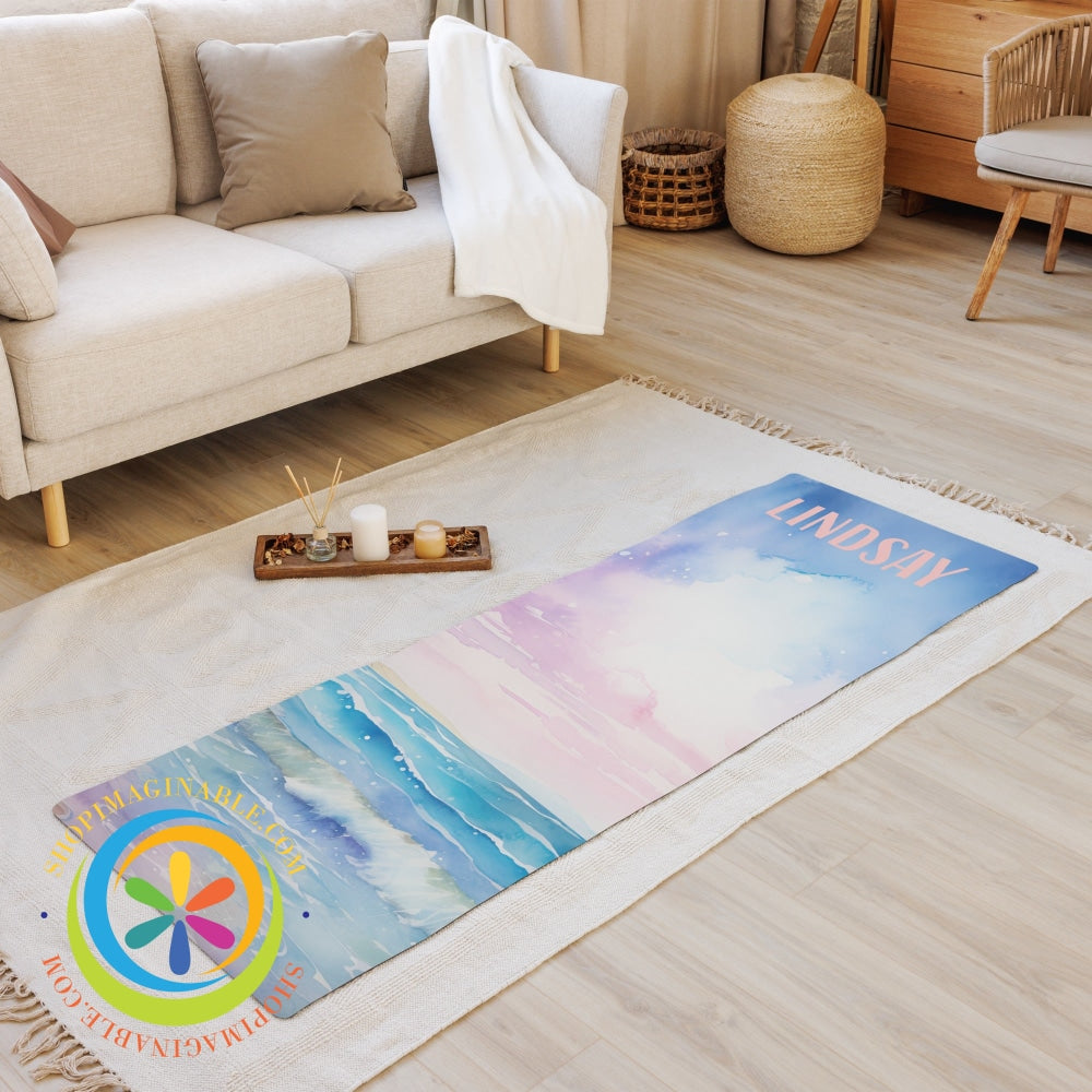 Beachside Personalized Name Yoga Mat