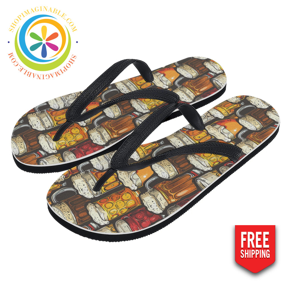 Beer Drinkers Mens & Ladies Flip-Flops Small (Us 7-8/Eu 40-42) / 1 - Men’s Flip Flops