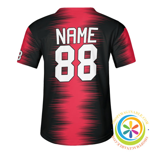 Black & Red Abstract Unisex Baseball Jersey