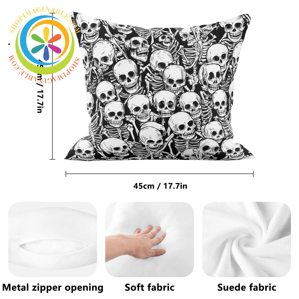 Black & White Skeletons Pillow Cover