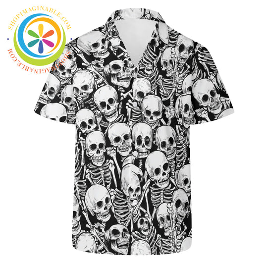 Black & White Skulls Hawaiian Casual Shirt