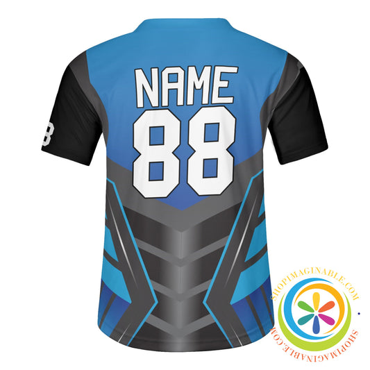 Blue & Black Unisex Baseball Jersey