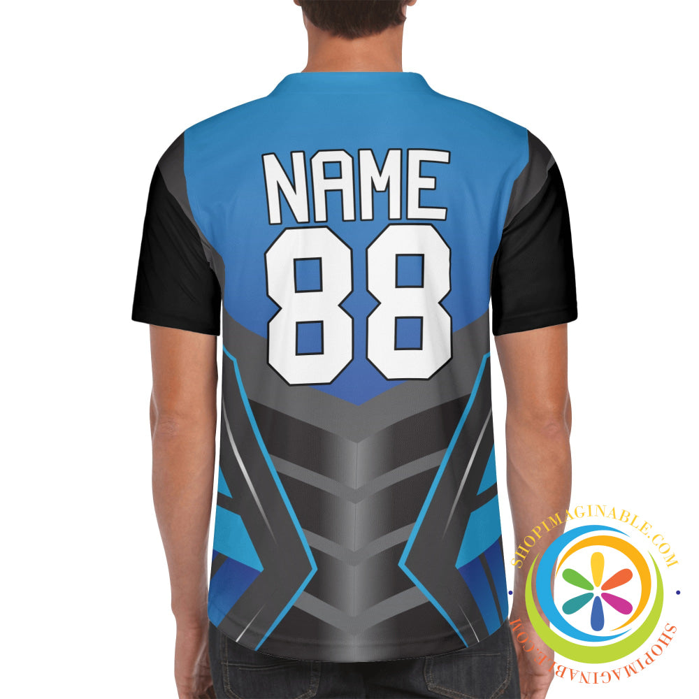 Blue & Black Unisex Baseball Jersey