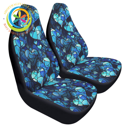 Blue Is My Heart Cloth Car Seat Covers