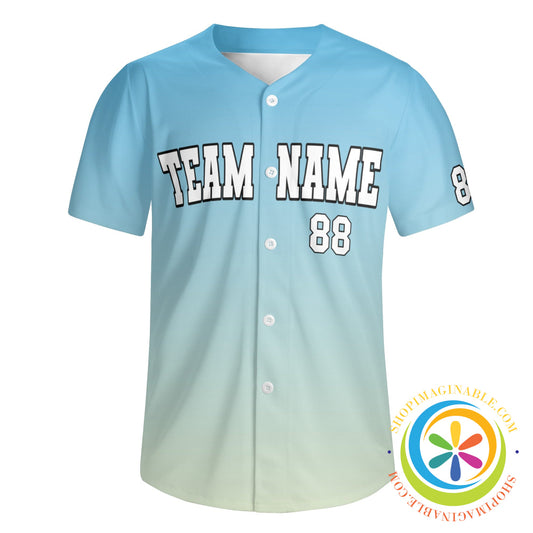 Blue Sky Gradient Unisex Baseball Jersey