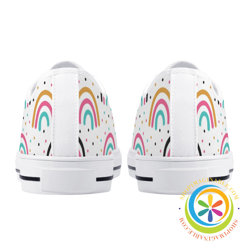 Boho Chic Rainbows Ladies Low Top Canvas Shoes