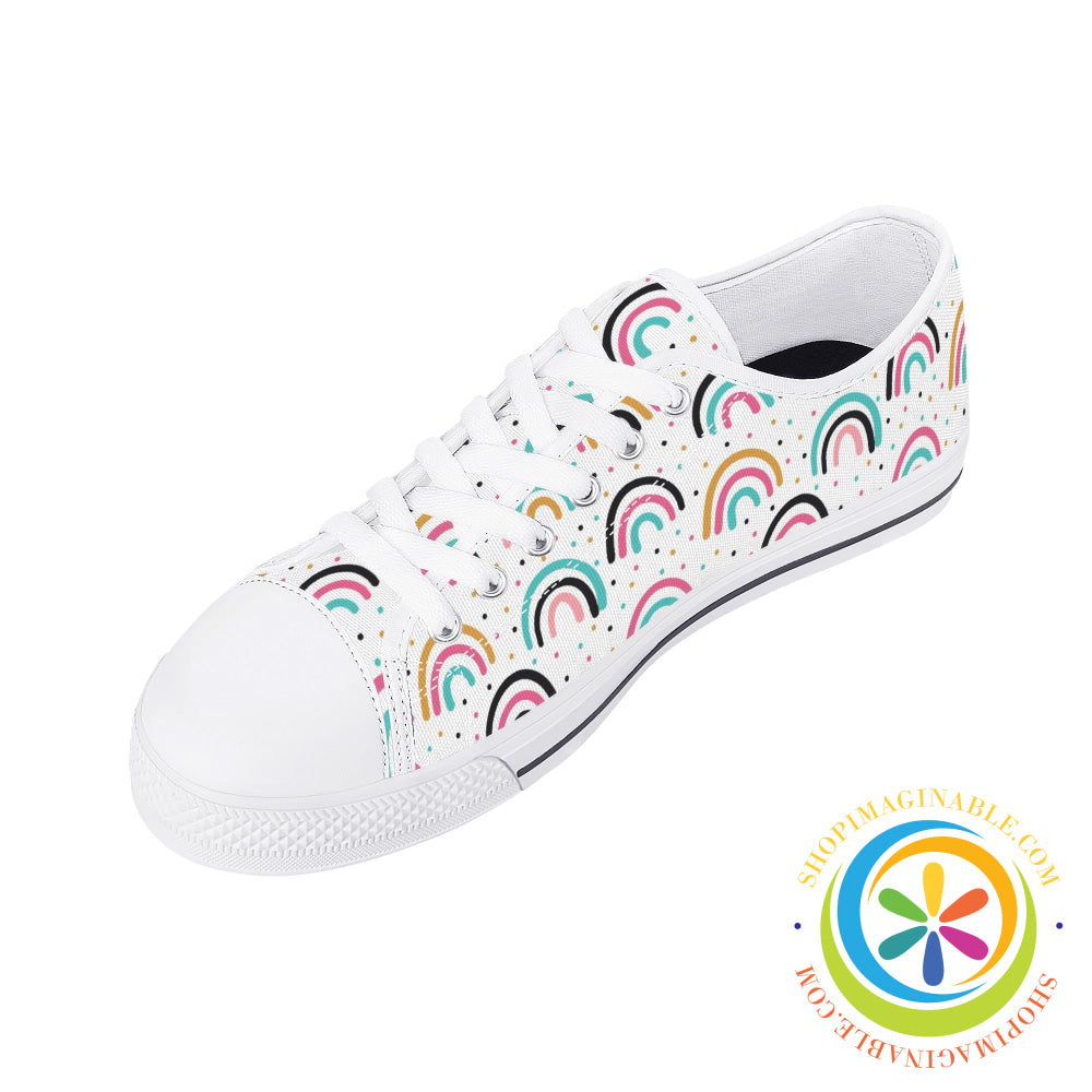 Boho Chic Rainbows Ladies Low Top Canvas Shoes