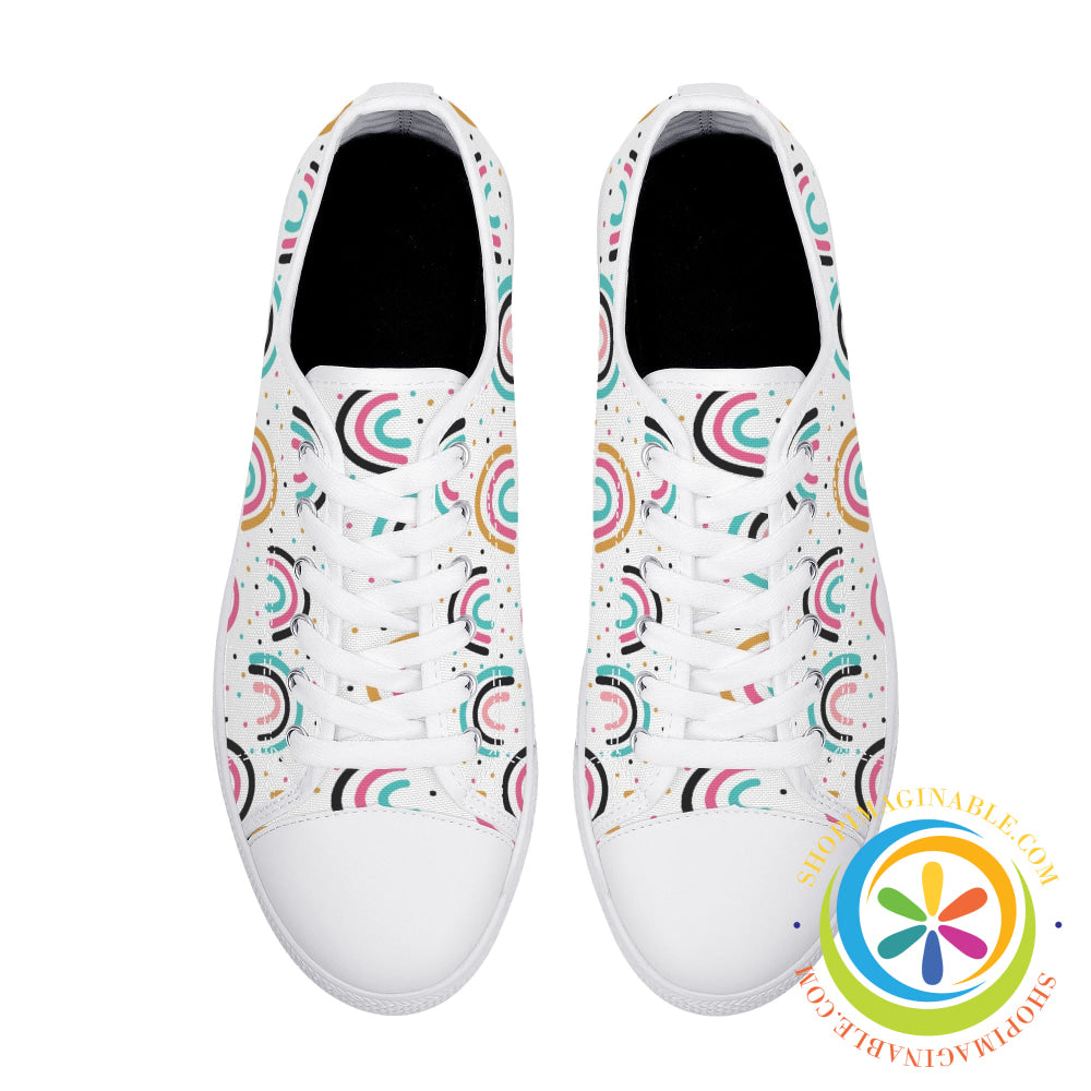 Boho Chic Rainbows Ladies Low Top Canvas Shoes