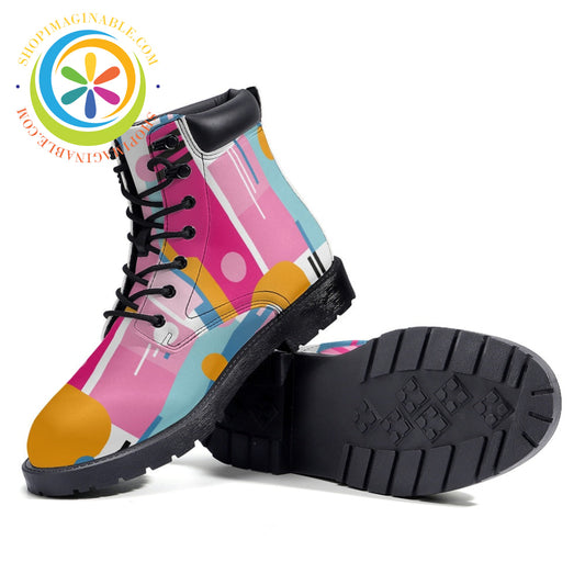 Bold Abstract - Leather Martin Boots