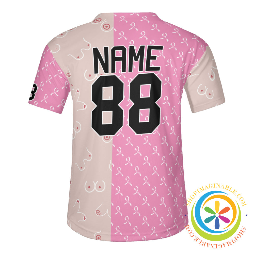 Breast Cancer Boobies Unisex Baseball Jersey
