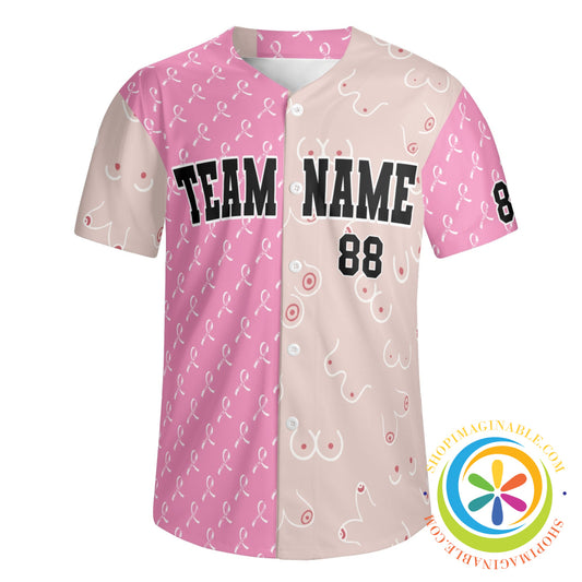 Breast Cancer Boobies Unisex Baseball Jersey