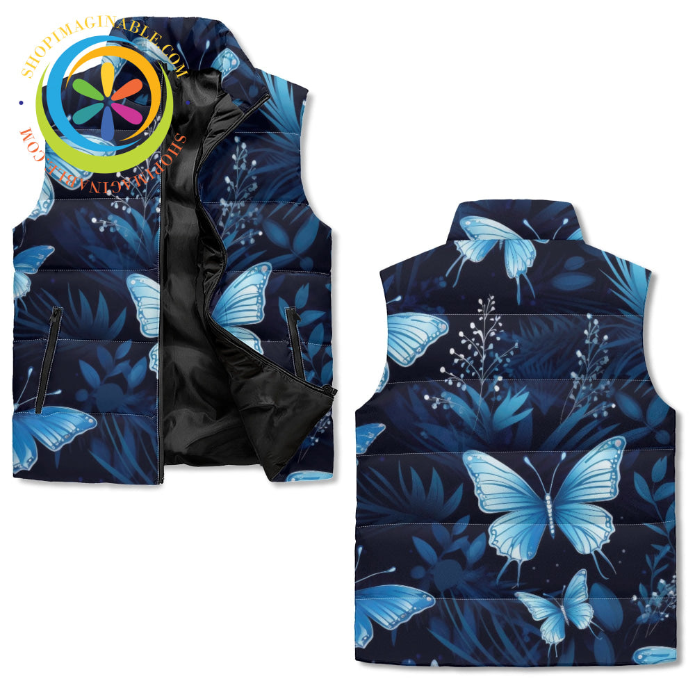 Butterfly Wishes Unisex Zip Up Puffer Vest
