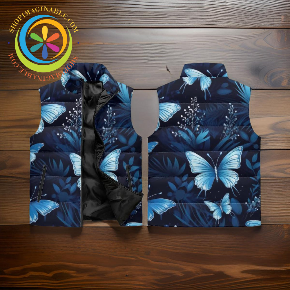 Butterfly Wishes Unisex Zip Up Puffer Vest