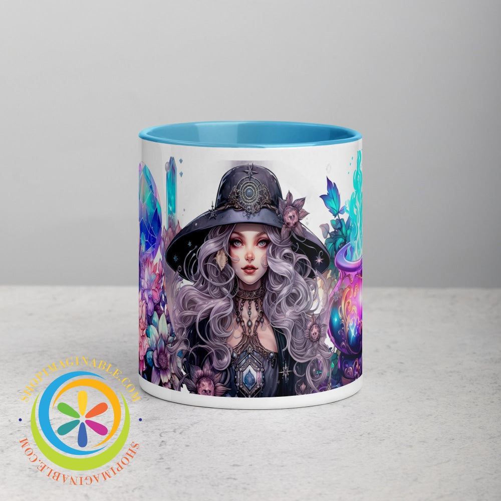 Celestial Enchanting Witch Mug With Color Inside Blue / 11Oz Home Decor