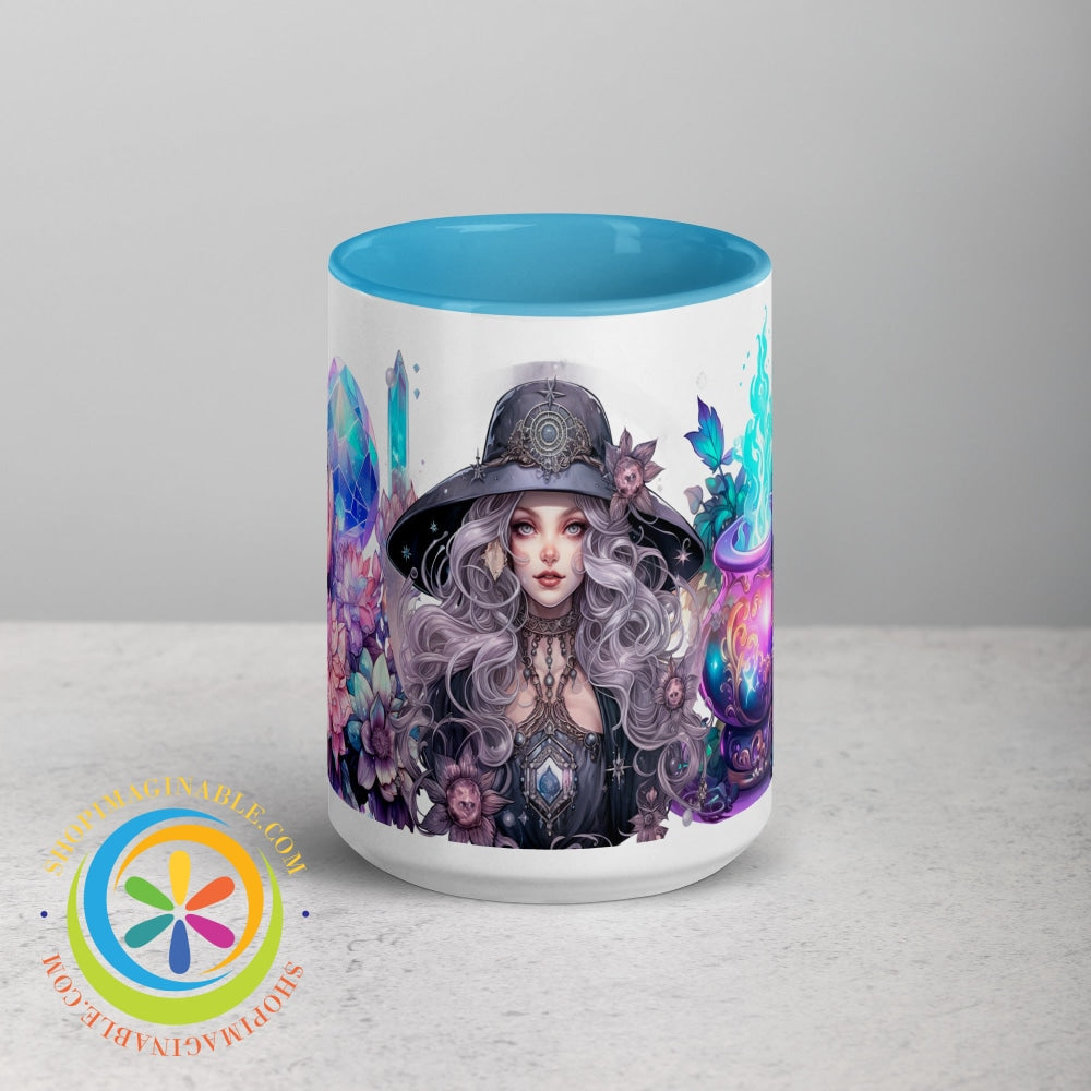 Celestial Enchanting Witch Mug With Color Inside Blue / 15Oz Home Decor