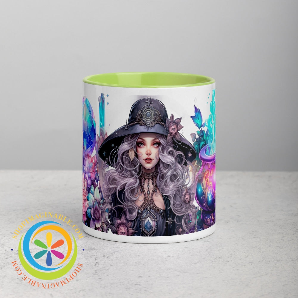 Celestial Enchanting Witch Mug With Color Inside Green / 11Oz Home Decor