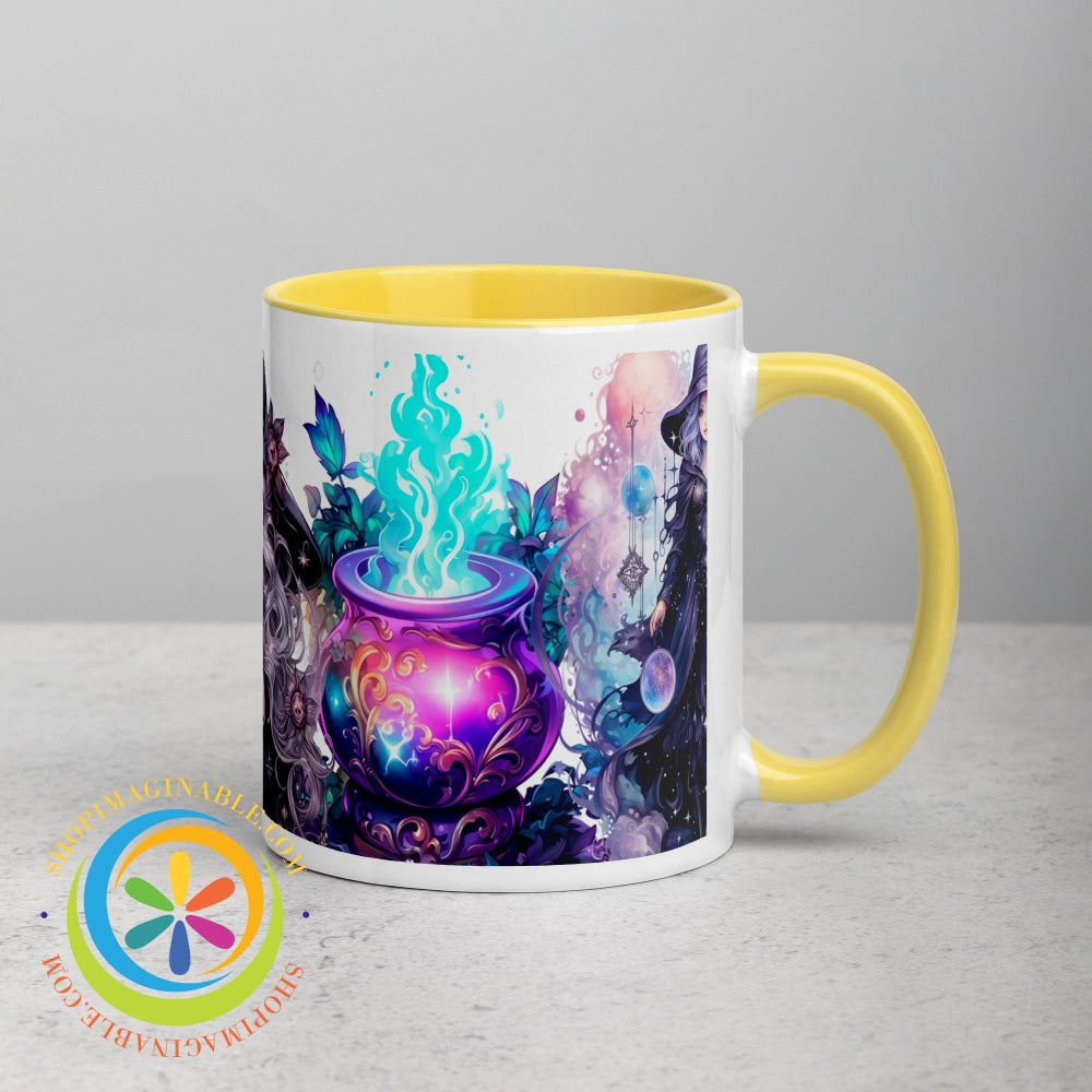 Celestial Enchanting Witch Mug With Color Inside Home Decor