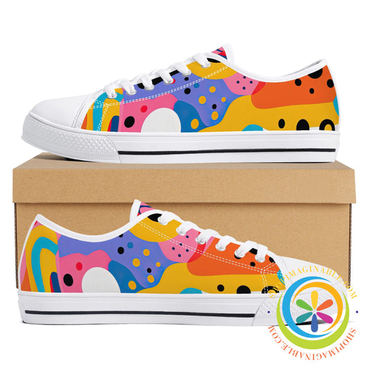 Colorful Pop Art Ladies Low Top Canvas Shoes Us12 (Eu44)