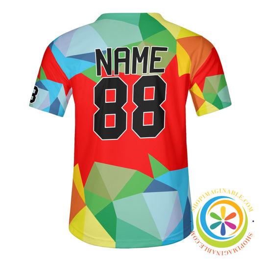 Colorful Red Abstract Unisex Baseball Jersey