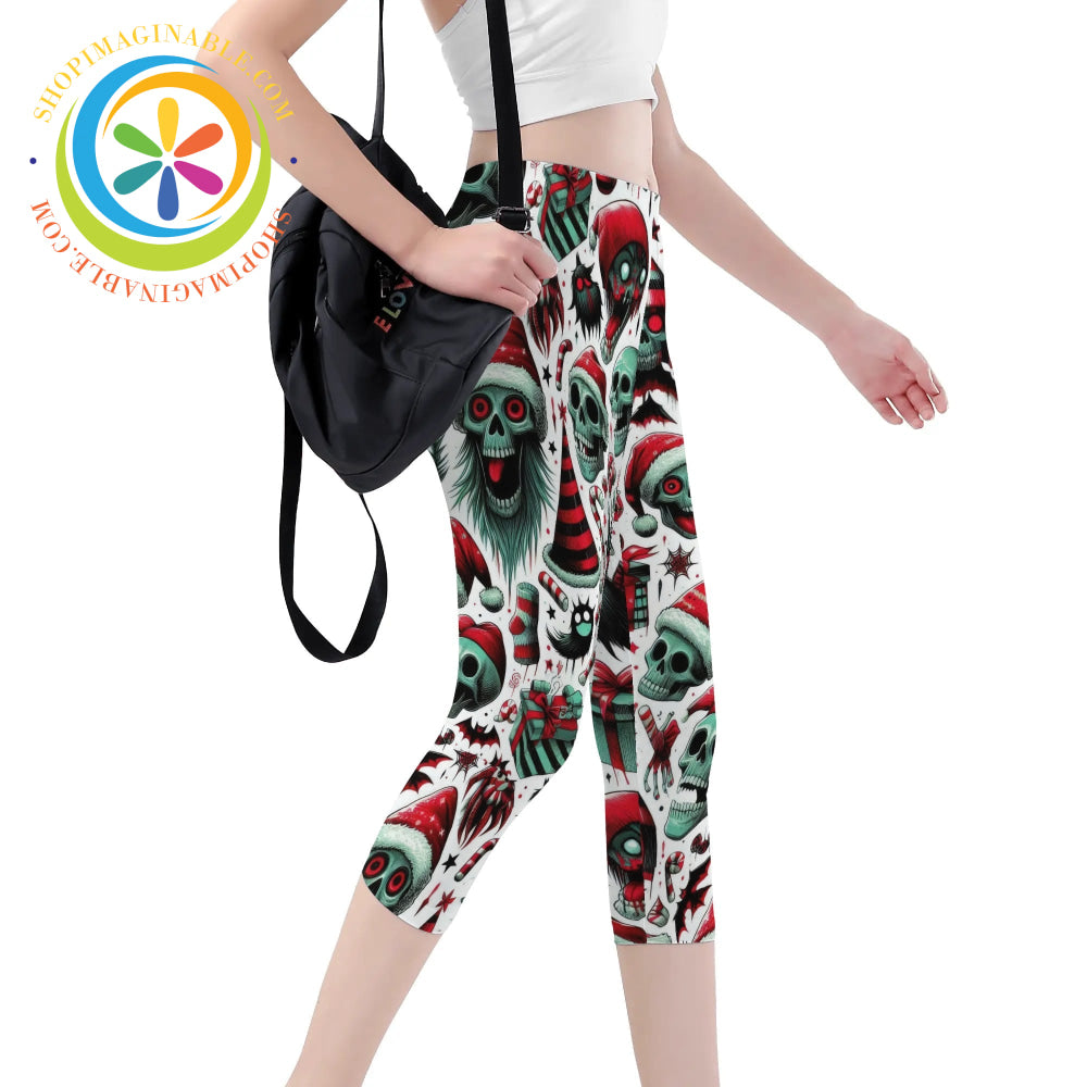 Creepy Christmas Capris Leggings Yoga Pants
