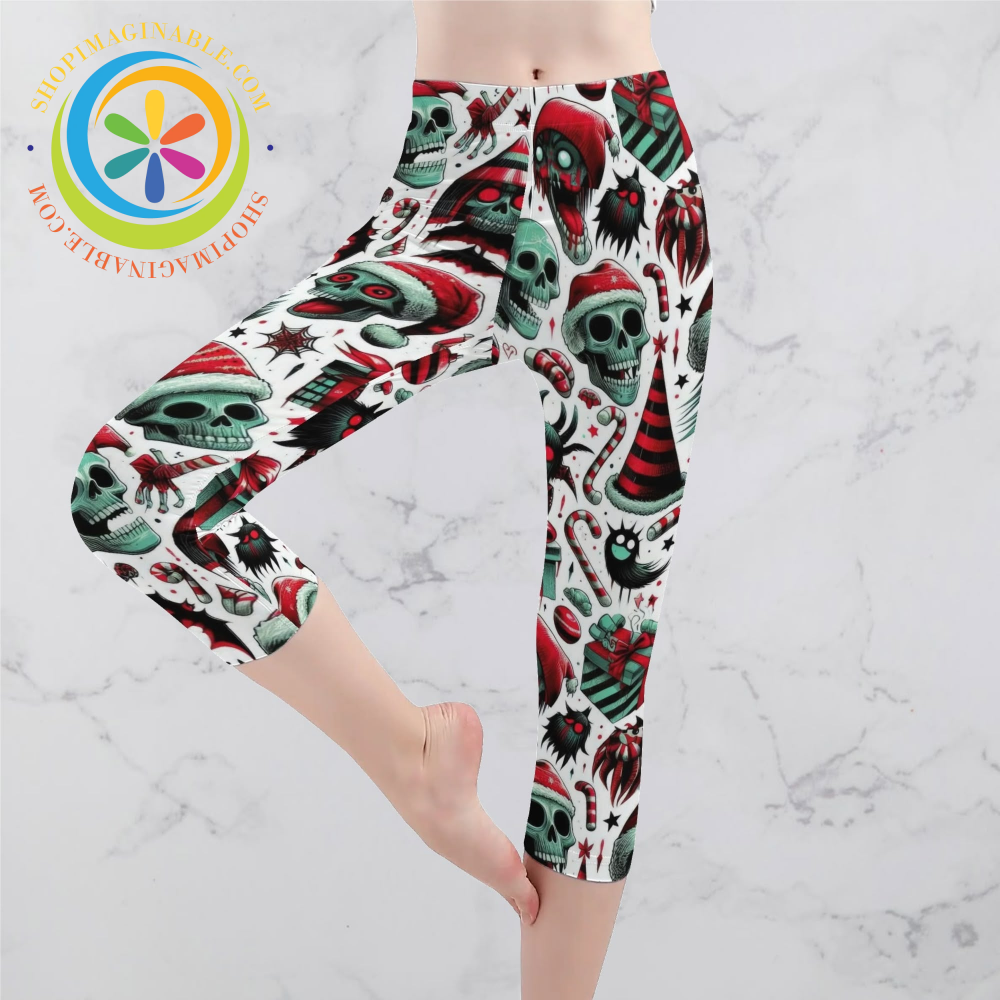 Creepy Christmas Capris Leggings Yoga Pants