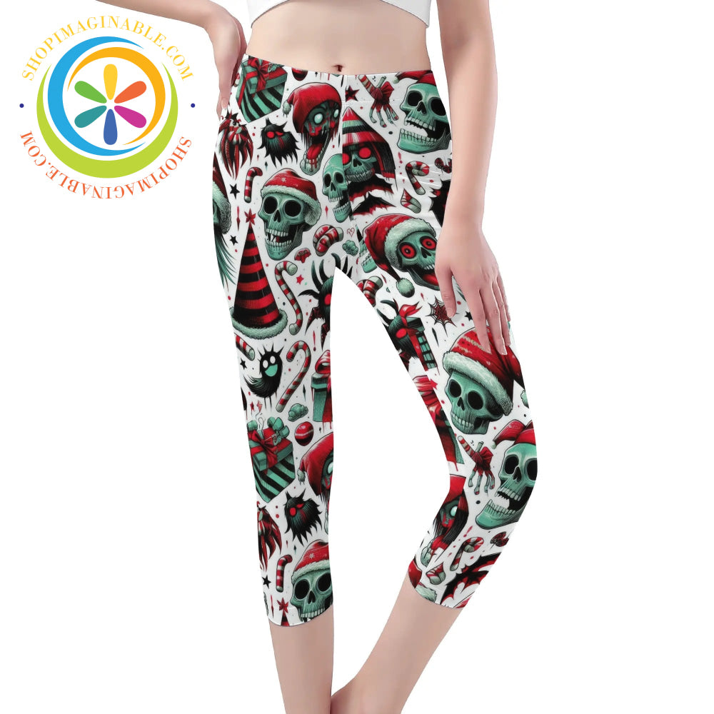 Creepy Christmas Capris Leggings Yoga Pants