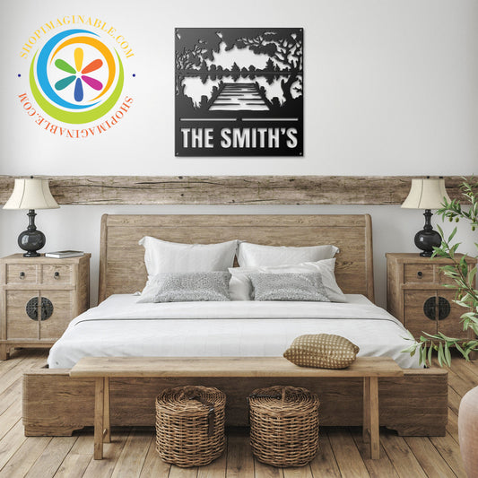 Custom Lake Cottage Personalized Metal Art Decor Wall