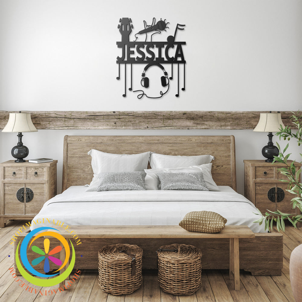 Custom Musician Metal Wall Decor Black / 12 Inch Art