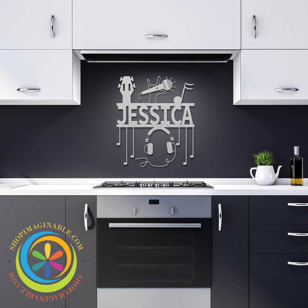 Custom Musician Metal Wall Decor Silver / 12 Inch Art
