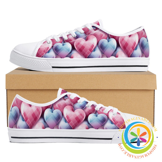 Dancing Hearts Ladies Low Top Canvas Shoes