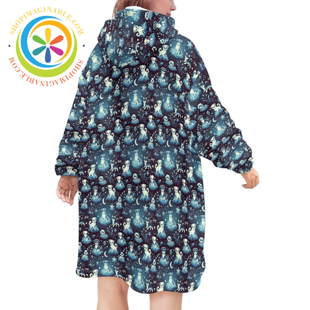 Dog Lovers Blanket Hoodie white / ONESIZE Sweater Blanket