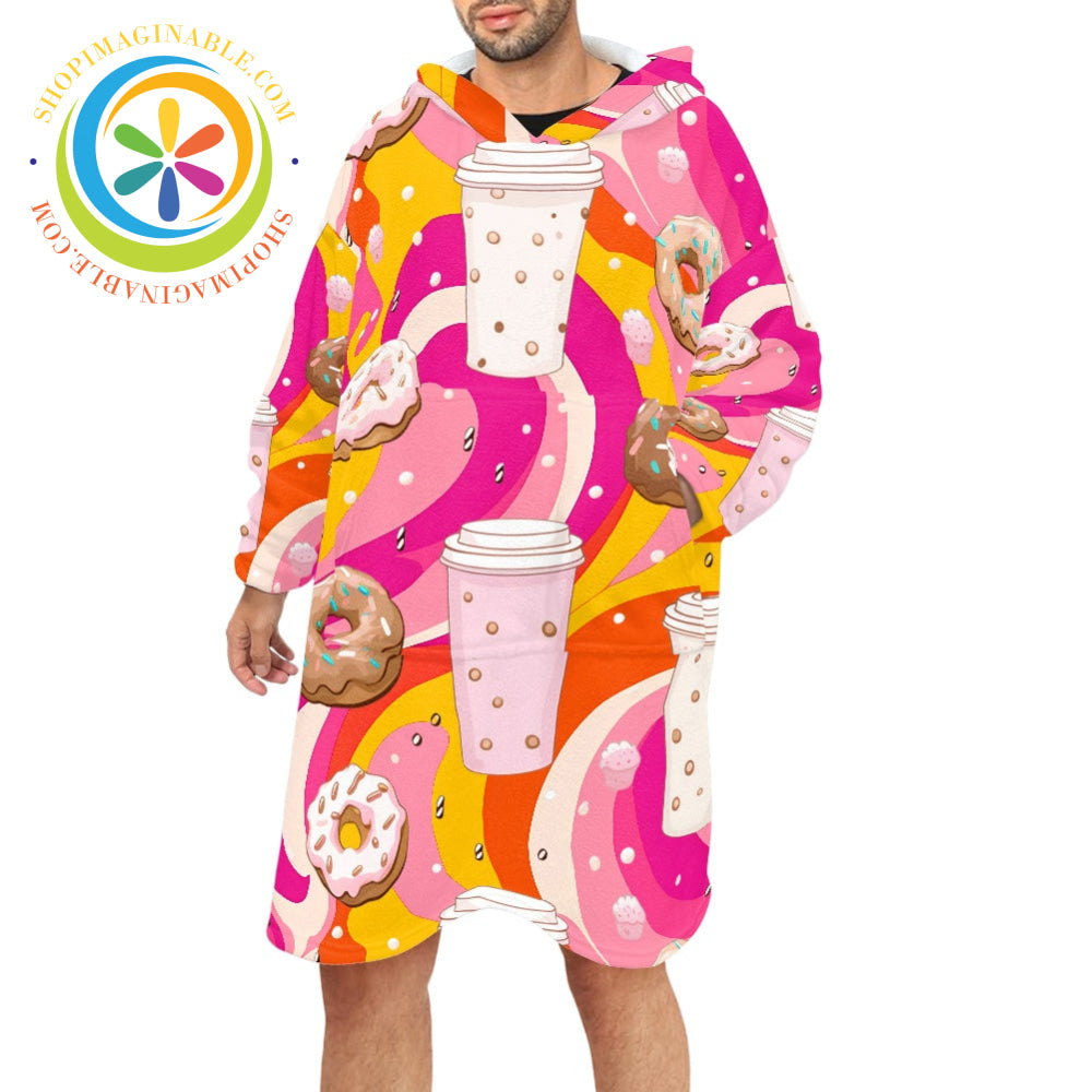 Donuts Donuts Donuts - Blanket Hoodie white / ONESIZE