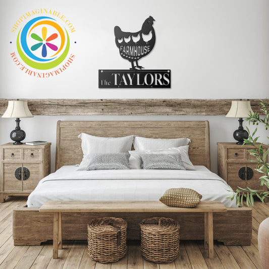 Farmhouse Custom Family Name Metal Wall Art Sign