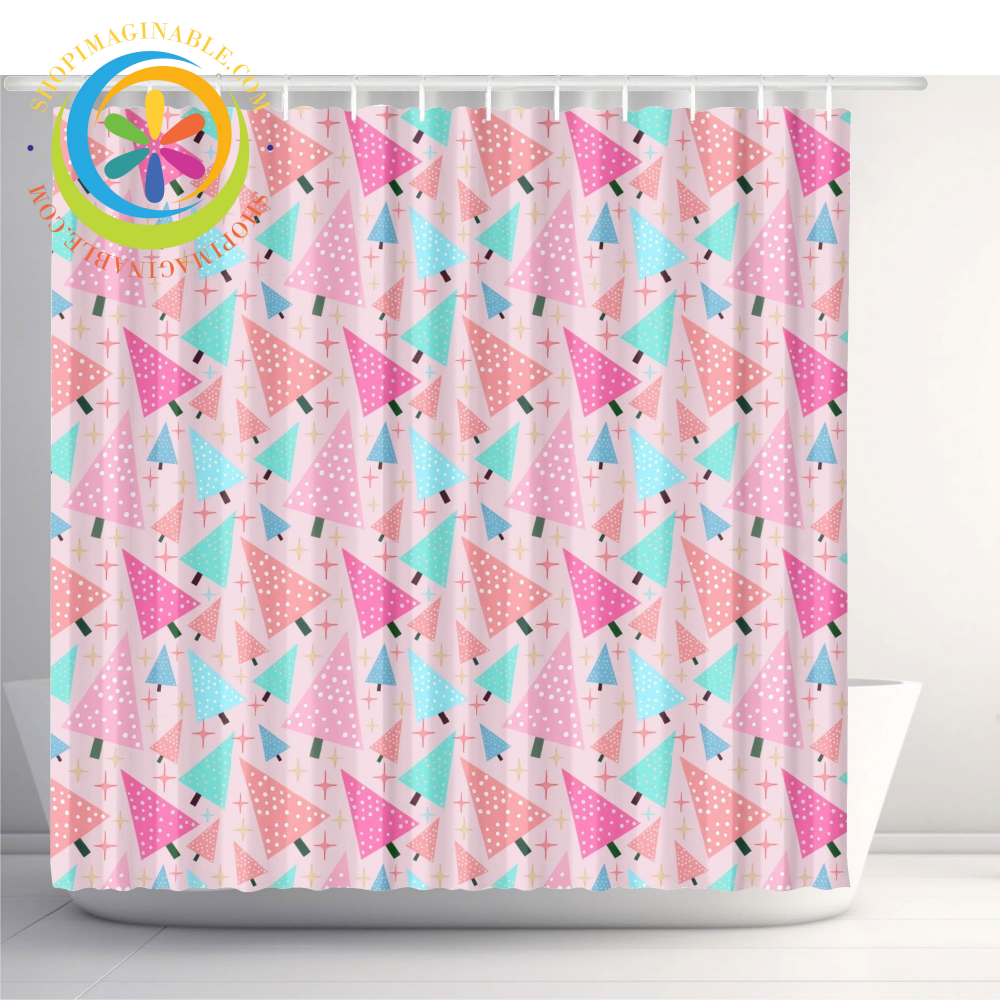 Festive Trees Holiday Shower Curtain