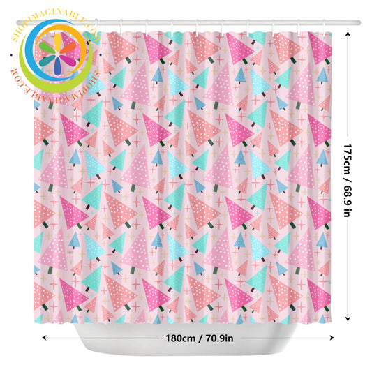 Festive Trees Holiday Shower Curtain