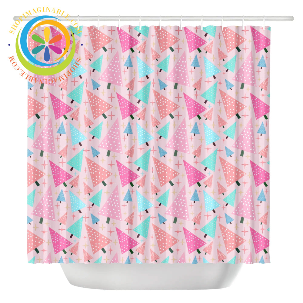 Festive Trees Holiday Shower Curtain