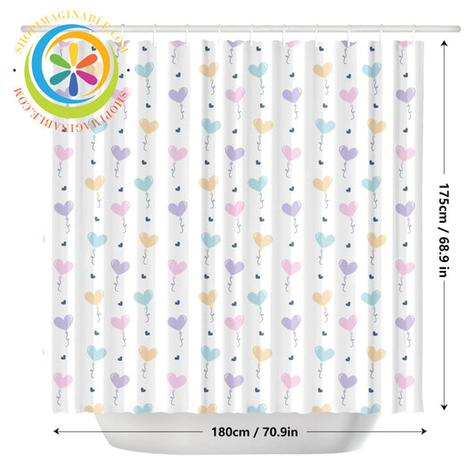 Floating Pastel Hearts Shower Curtain