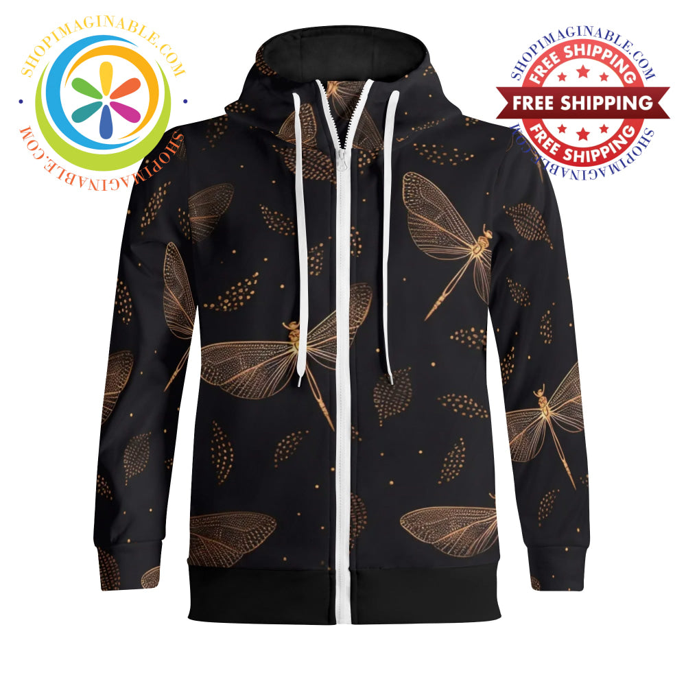 Fly Dragonfly Full Zip Turtleneck Hoodie Streetwear S