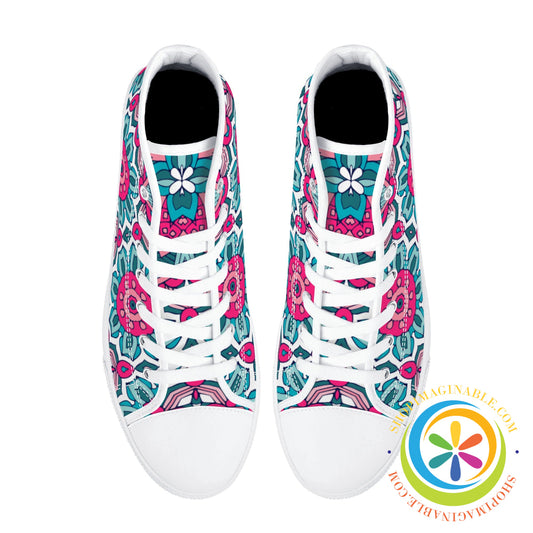 Fun Creative Abstract Ladies High Top Canvas Shoes