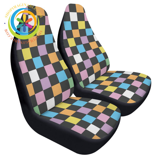 Funky Checkered Cloth Car Seat Covers