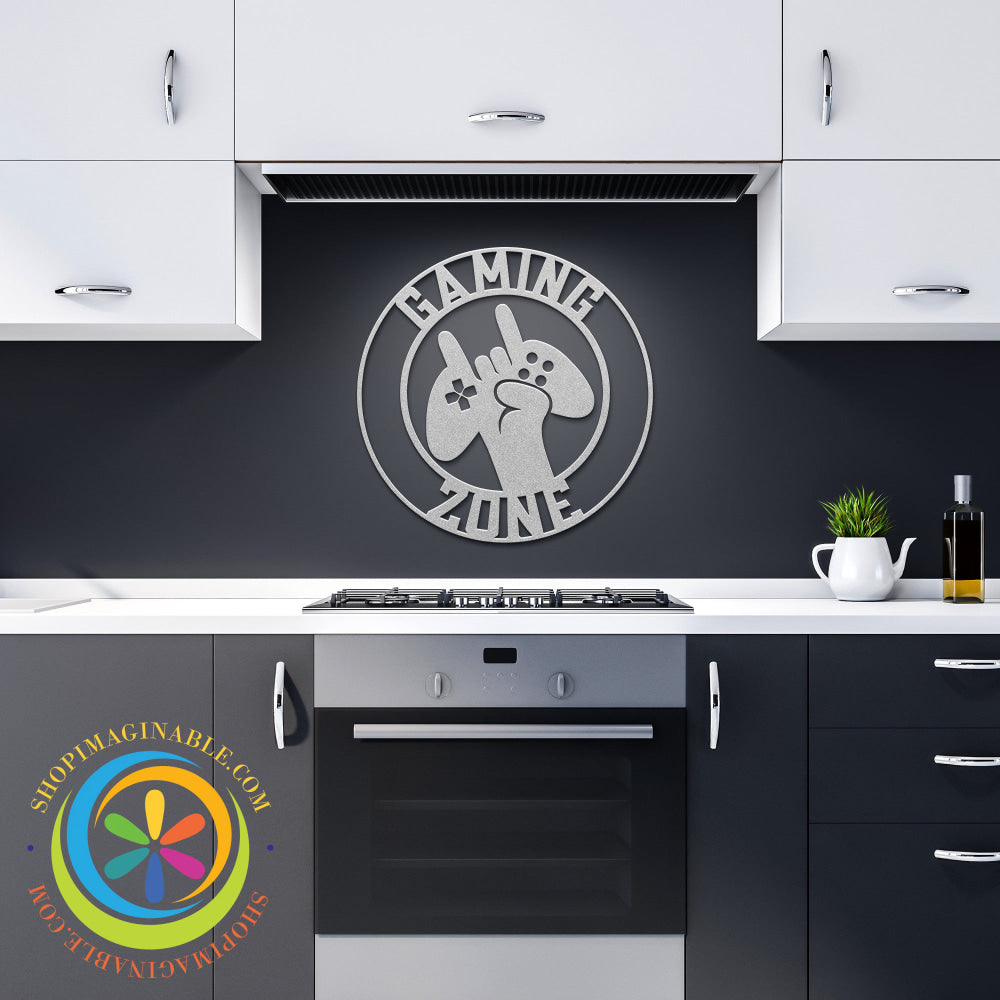 Gaming Zone Metal Wall Decor Silver / 12 Inch Art