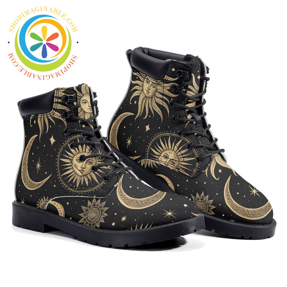 Golden Sun & Moon - Leather Martin Boots