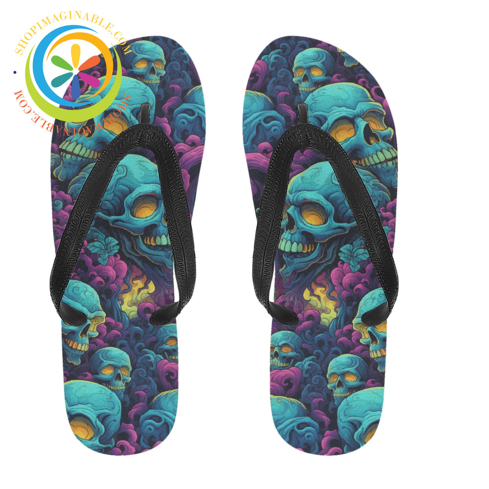 Gothic Skull Melody Men's & Ladies Flip-Flops-ShopImaginable.com