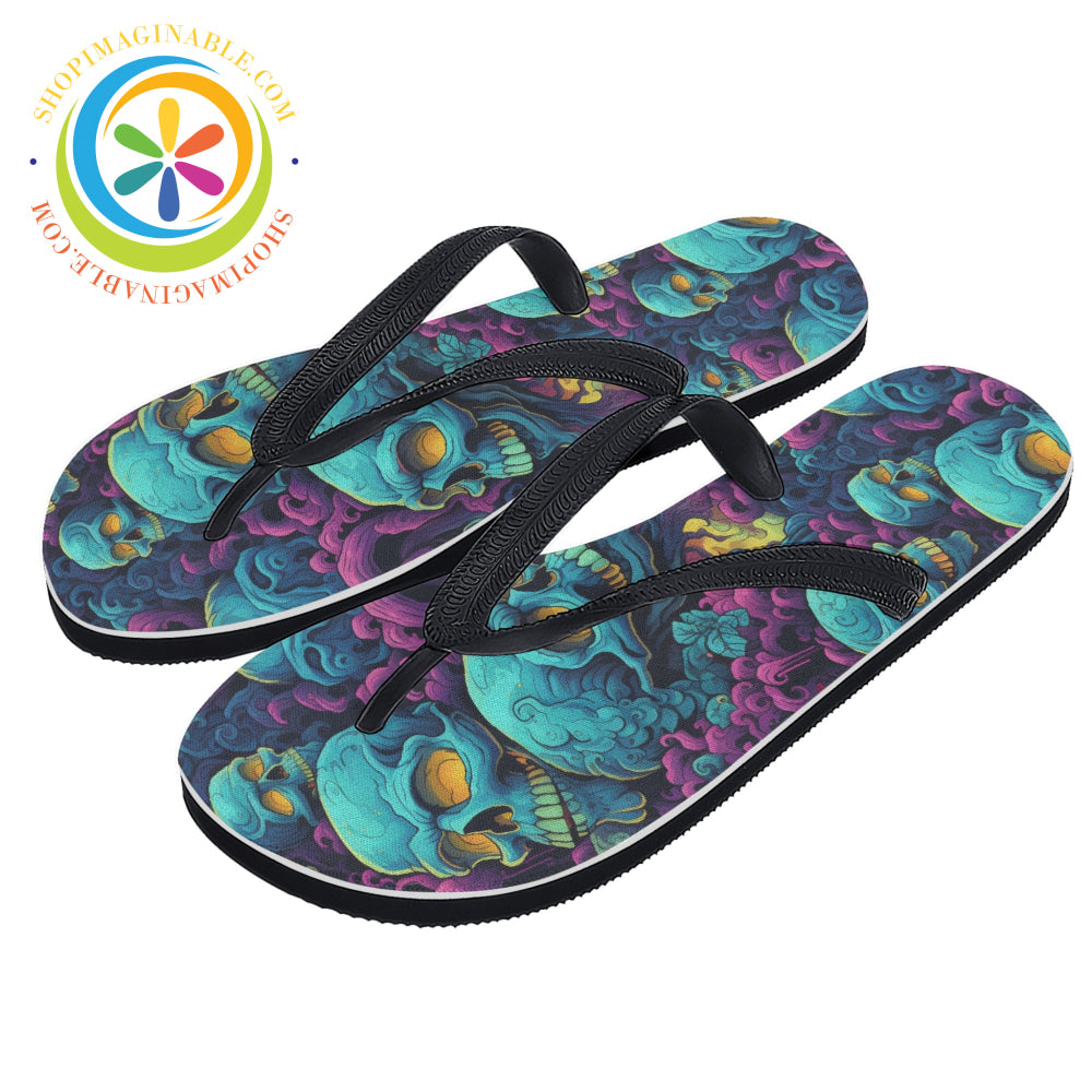 Gothic Skull Melody Mens & Ladies Flip-Flops Small (Us 5-6 /Eu 35-37) / 2