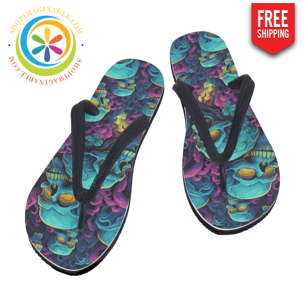 Gothic Skull Melody Mens & Ladies Flip-Flops Small (Us 7-8/Eu 40-42) / 1
